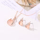 Jewelry Set Small Fresh Crystal Opal Bridal Set Necklace Earrings Simple Two-piece Set