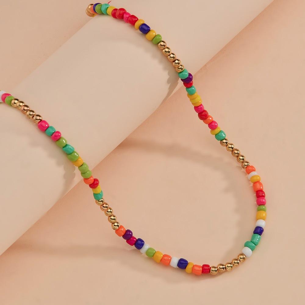 Bohemian Ethnic Rice Bead Necklace Fashion Clavicle Chain Necklace Jewelry