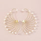 E1443 Personality Internet celebrity trendy earrings fan-shaped pearl exaggerated earrings niche design fashion earrings