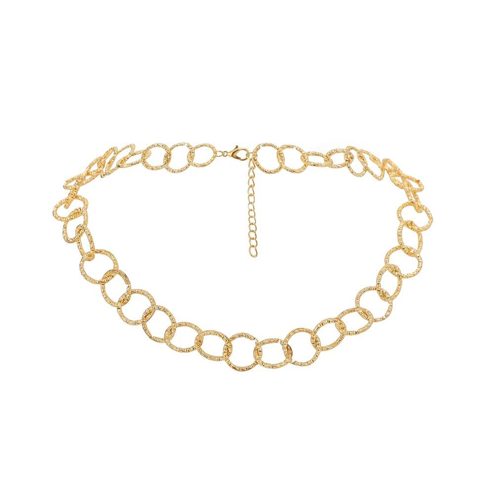 Jewelry simple single-layer circle O-shaped clavicle necklace exaggerated hip-hop short choker necklace female