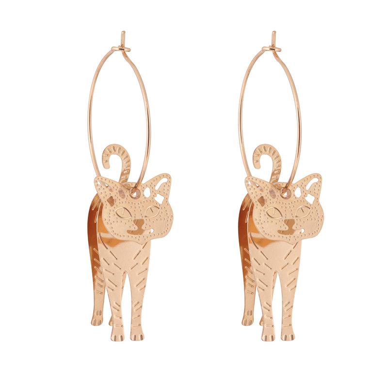Simple fashion cat earrings personalized creative small animal earrings jewelry
