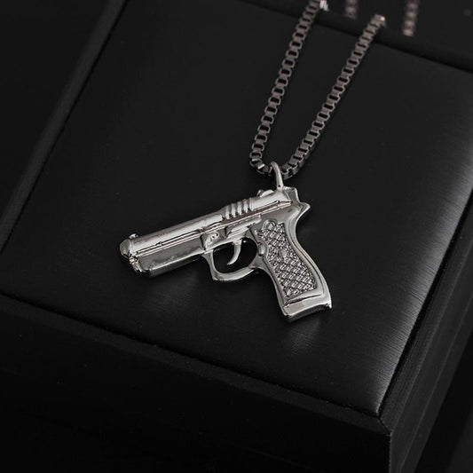 Fashion pistol necklace creative hip-hop HIPHOP trendy brand pendant jewelry