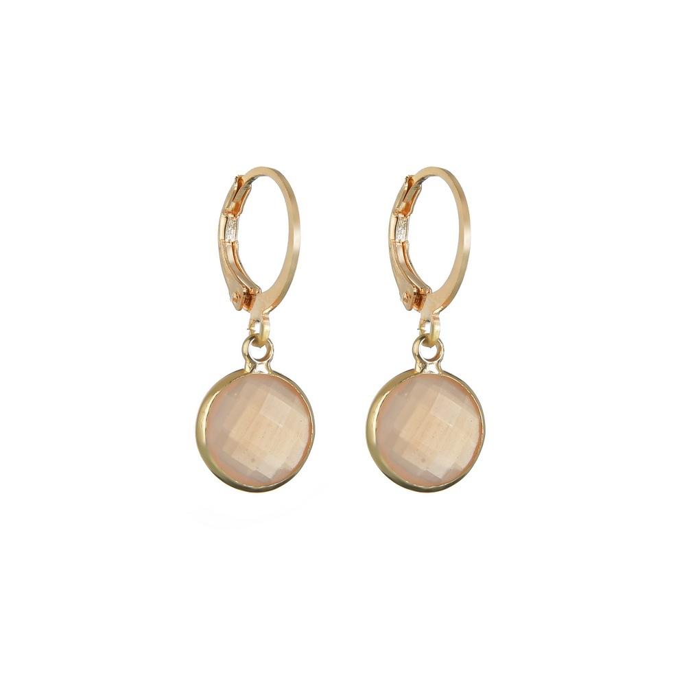 Fashion personality earrings female retro ethnic jelly color earrings French simple earrings