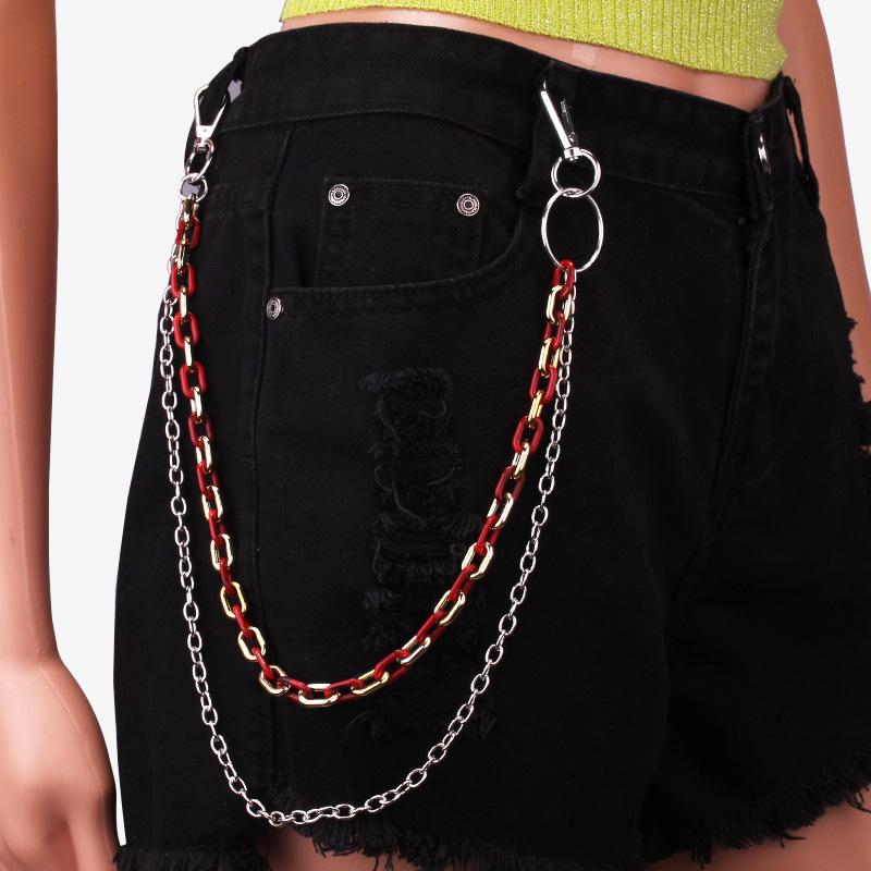 Jewelry Punk Metal Trendy Jeans Chain Waist Decoration Fashion Personality Acrylic Chain Waist Chain