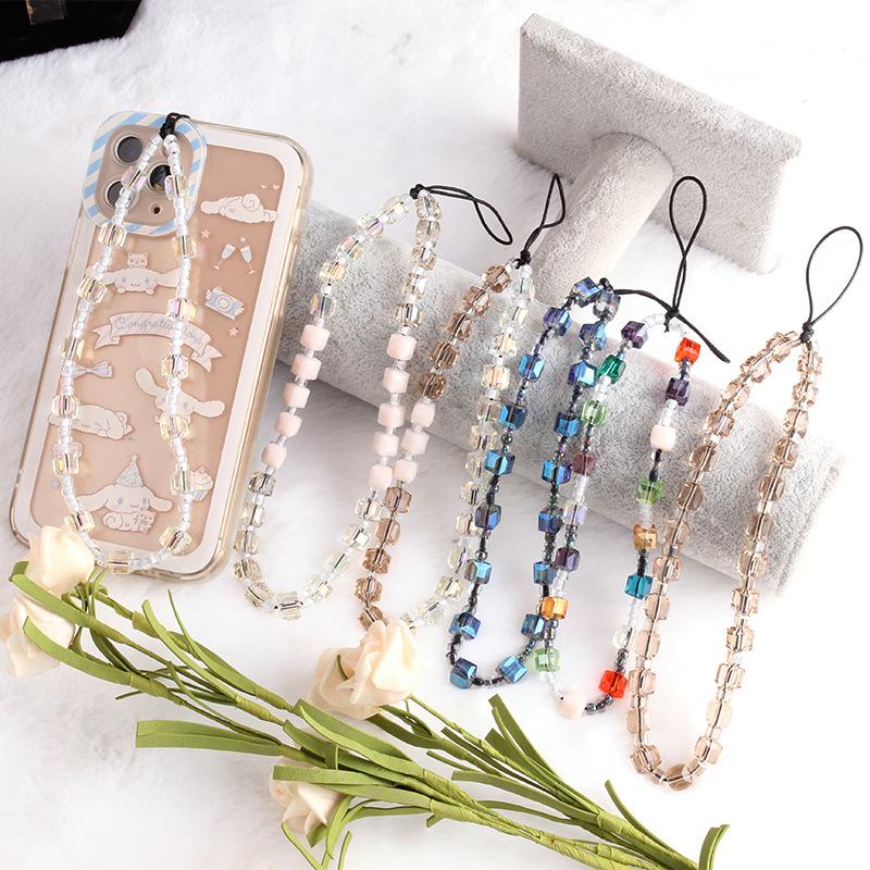 Year Fashion Simple Jewelry Ladies Handmade Geometric Crystal Phone Chain