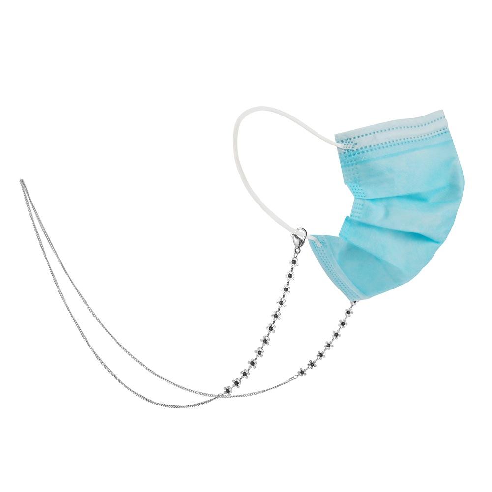 Fashion small flower mask hanging chain stainless steel gold-plated mask anti-lost hanging neck lanyard glasses chain