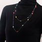 Jewelry long double-layer tassel color zircon necklace women's sweater chain ins metal necklace