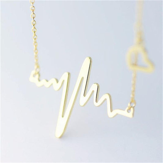 Jewelry ECG Necklace Heartbeat Peach Heart Female Pendant Clavicle Chain Heartbeat Memory Necklace