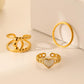 Fashion Simple Personality Stainless Steel Open Love Drip Oil Hollow Scrub Set Ring Female