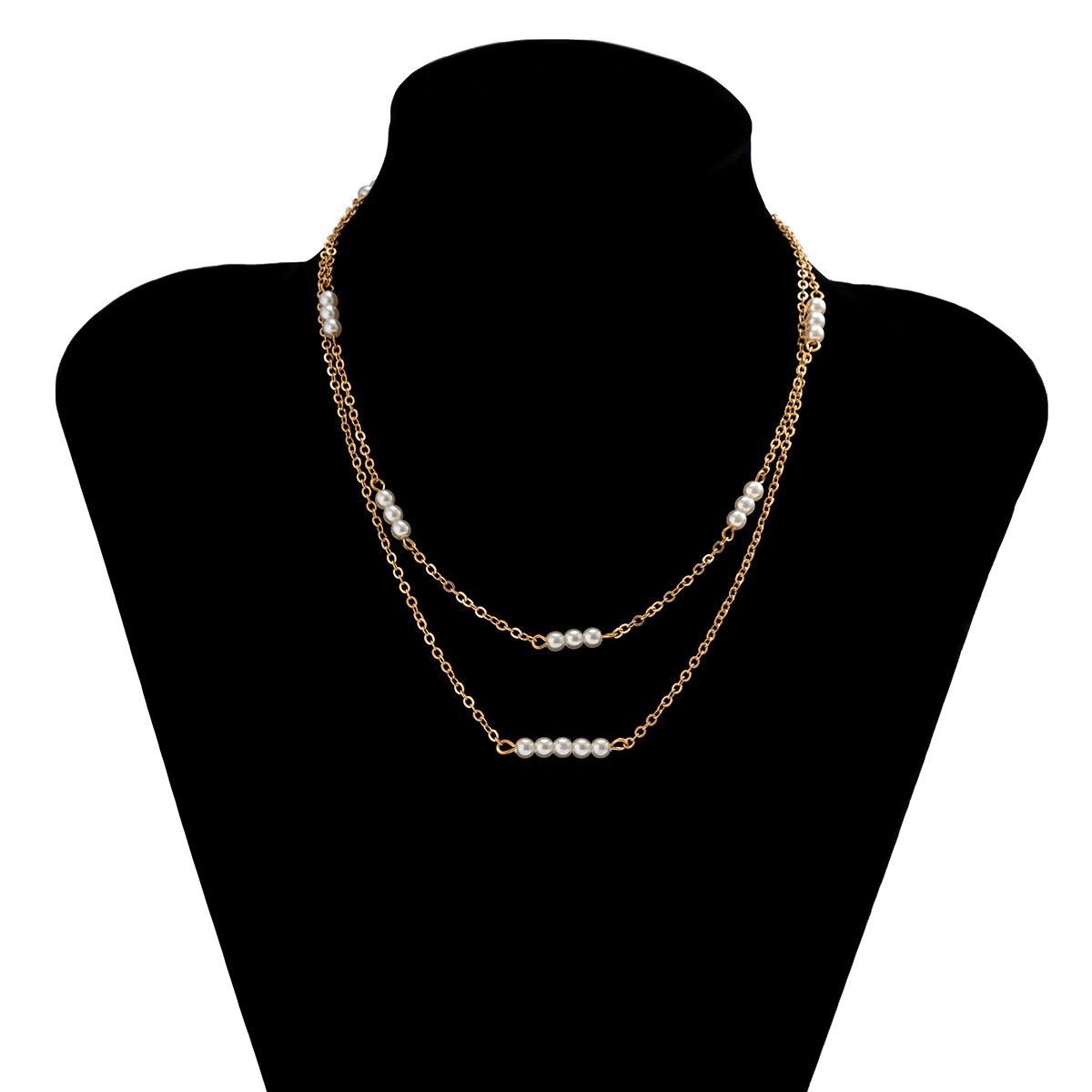 Jewelry niche wild ins pearl clavicle chain necklace simple metal thin chain necklace