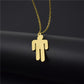 Mini Sportsman Necklace Punk American Billy Rock Music Rapper Singer Figure Icon Titanium Steel