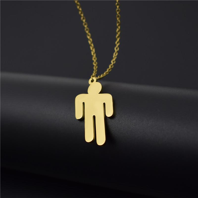 Mini Sportsman Necklace Punk American Billy Rock Music Rapper Singer Figure Icon Titanium Steel