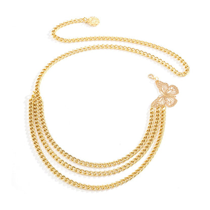 Jewelry Sexy Retro Tassel Chain Waist Chain Female Creative Hollow Butterfly Disc Body Chain Female