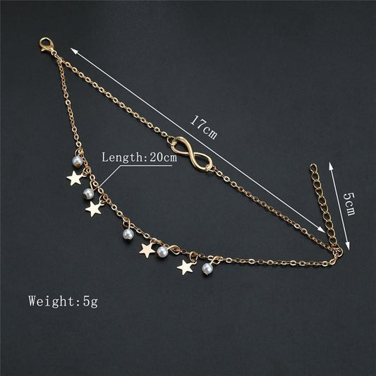 Pendant Anklet Simple Fashion Double Layer Beach Anklet Jewelry Anklet