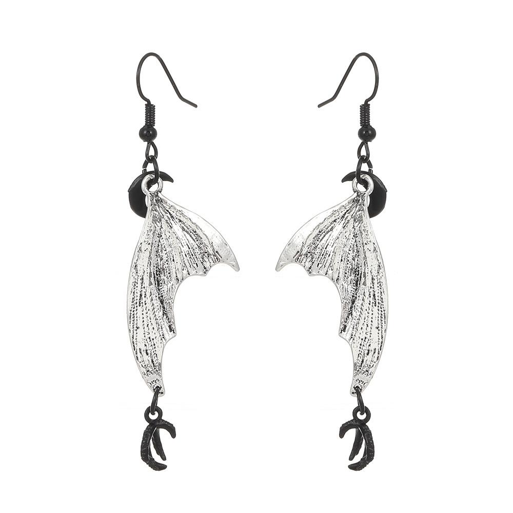 Halloween Earrings Female Retro Gothic Bat Wings Earrings Simple Paper Clip Mushroom Earrings Ornaments