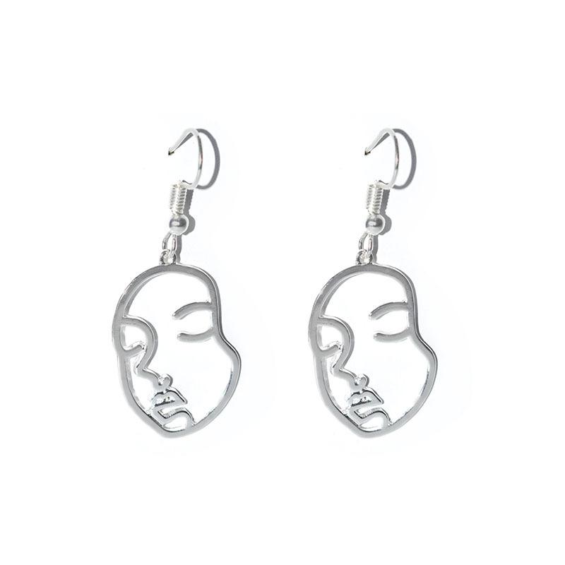 Personality earrings simple and creative funny hipster facial makeup exaggerated all-match earrings earrings
