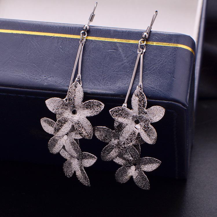 Ice Flower Tassel Multi-layer Earrings Frosted Earrings Jewelry