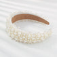 F3195 exaggerated heavy industry headband female imitation pearl temperament wide-brimmed bead headband baroque simple hair accessories