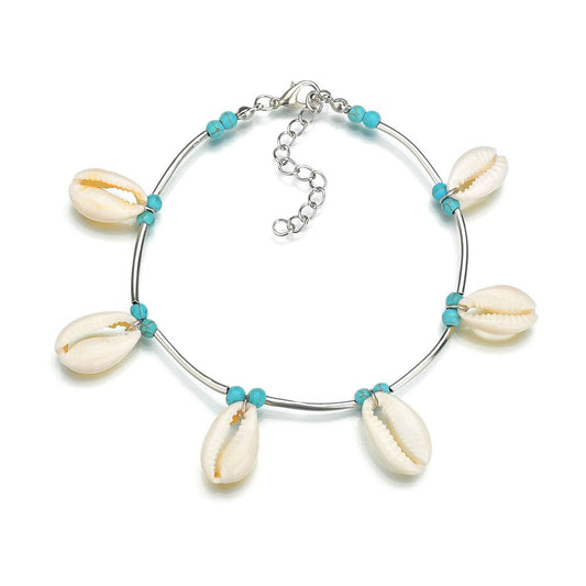 Accessories Retro Turquoise Shell Anklet Female Personality Creative Beach Anklet