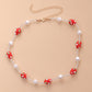 Jewelry Short Rice Bead Pearl Necklace Stained Glass Strawberry Shape Women's Necklace
