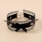 N1283 Exaggerated Punk Sexy Necklace Rivet Lace Bow PU Collar Short Night Necklace