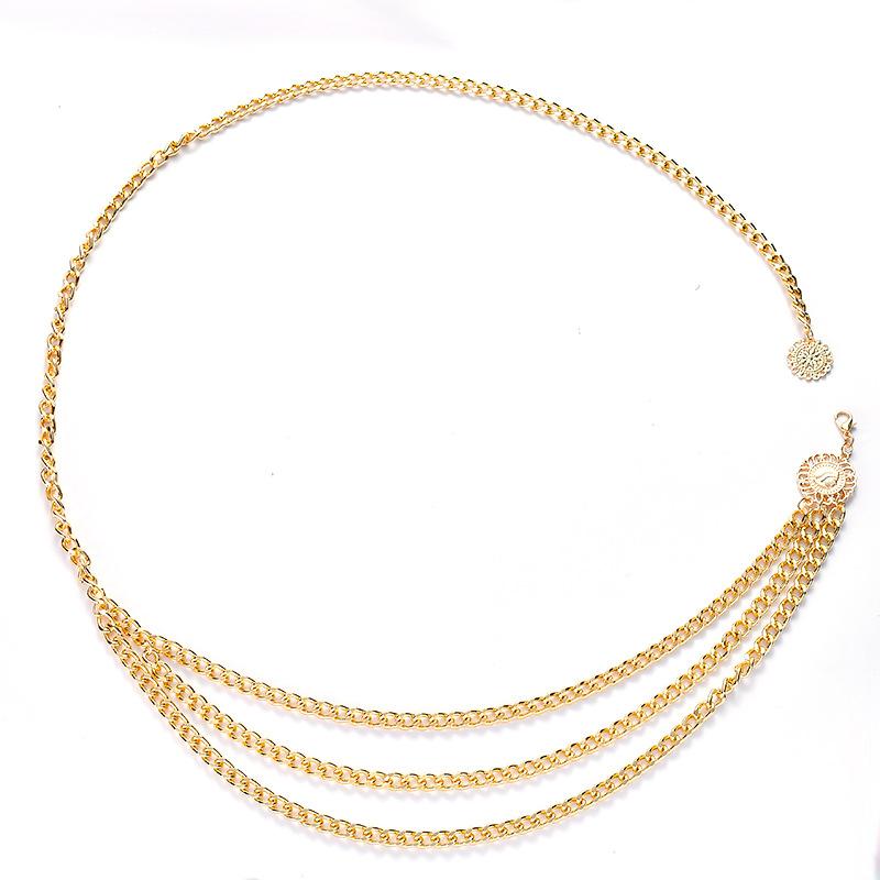 Jewelry alloy multi-layer exaggerated body chain female queen head portrait retro street shooting waist chain