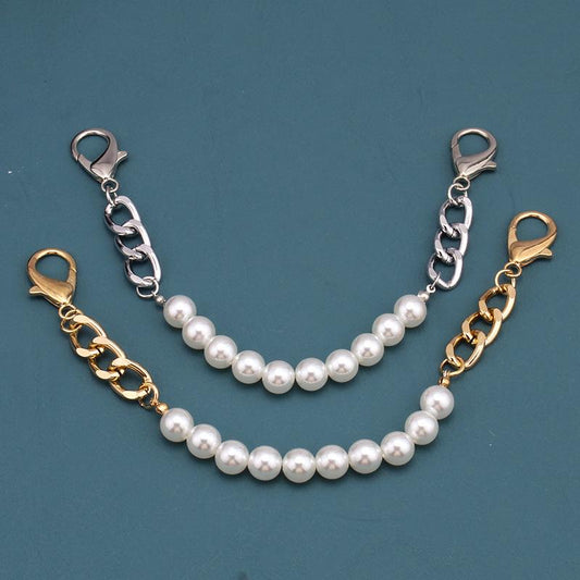 Jewelry imitation pearl all-match thick chain bag chain personality fashion handmade beaded handbag decoration