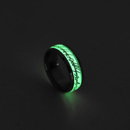 Stainless Steel Ring Creative Arabic Luminous Titanium Steel Ring Jewelry