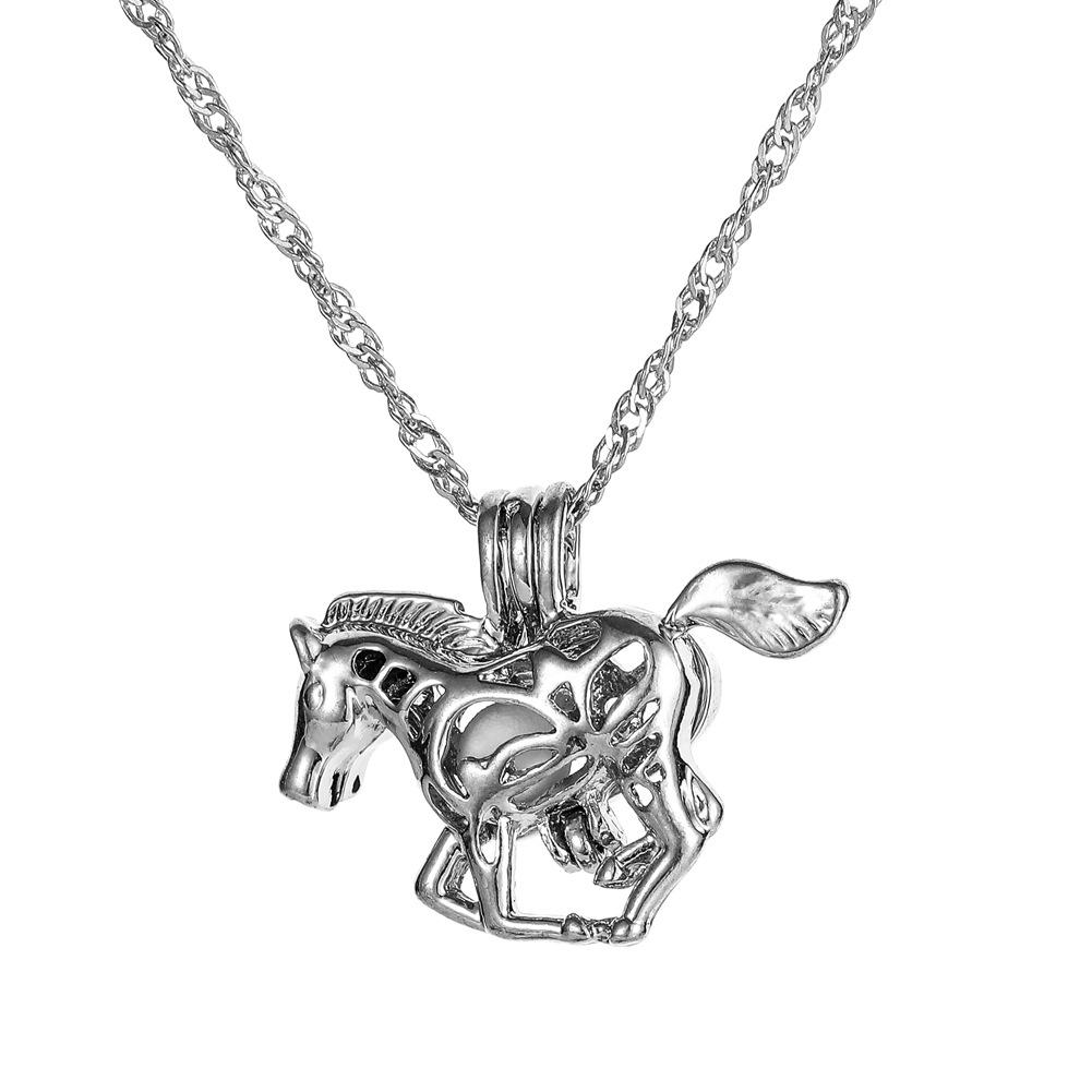Pegasus Luminous Earring Necklace Set Halloween Hip Hop Animal Earrings Pendant Jewelry
