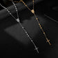 Fashion Jewelry Personality Beaded Stitching Cross Necklace Versatile Style Men's and Women's Jewelry