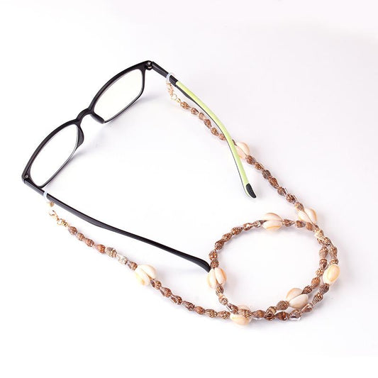 Jewelry beach conch shell beaded hanging neck glasses chain geometric U-shaped mask sunglasses accessories chain