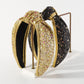 F517 Jewelry Exaggerated Geometric Knotted Golden Wrapped Headband Light Luxury Sequins Retro Headband Female