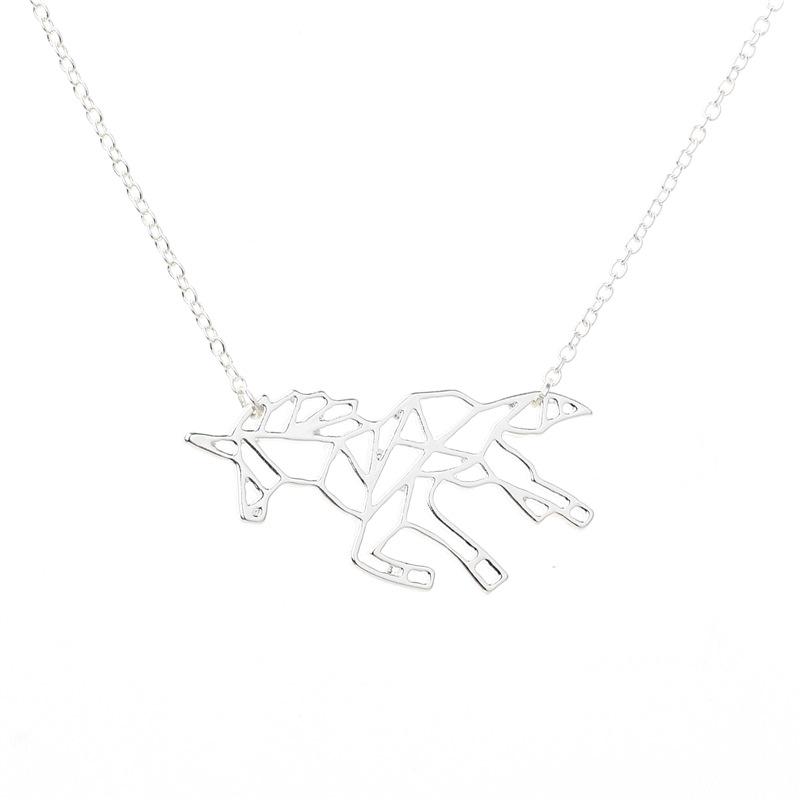 Jewelry, Fashion Pegasus Pendant Necklace Simple Hollow Horse Clavicle Chain, Explosive Style
