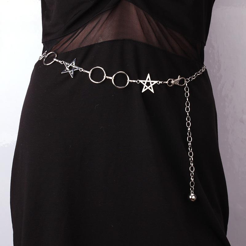 Waist jewelry sexy simple ring star single layer chain ball pendant decorative body chain