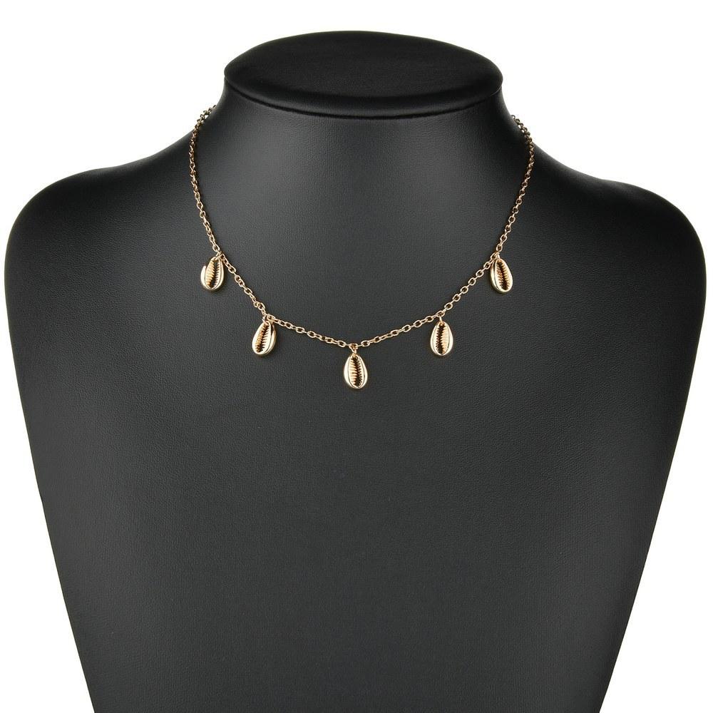 Accessories Trendy Metal Shell Necklace Summer Fashion Necklace Clavicle Chain