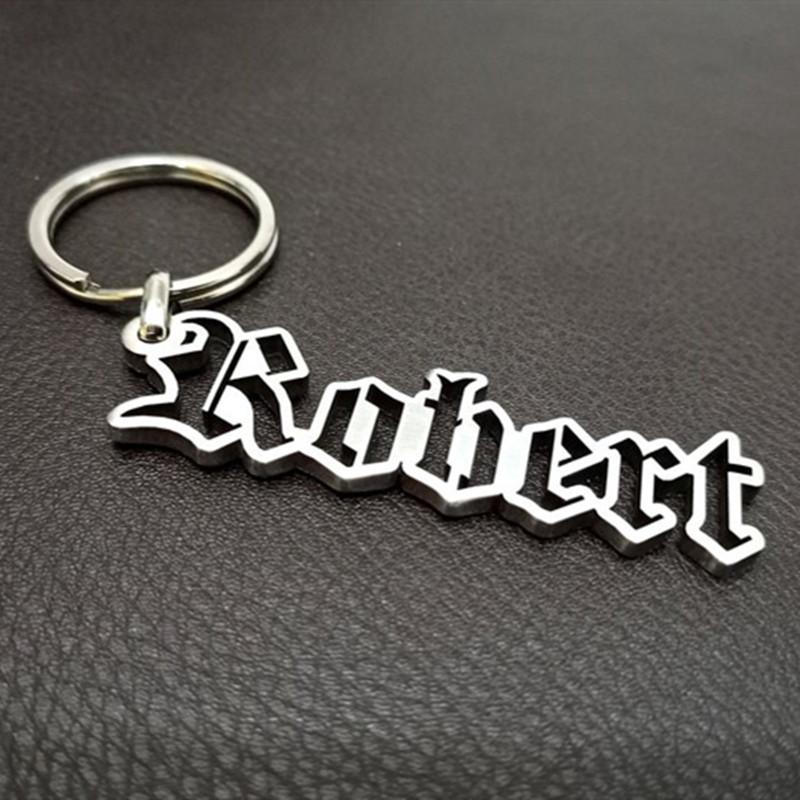 Personalized Name Keychain Alphabet DIY Keychain Stainless Steel Furnace Vacuum Plating
