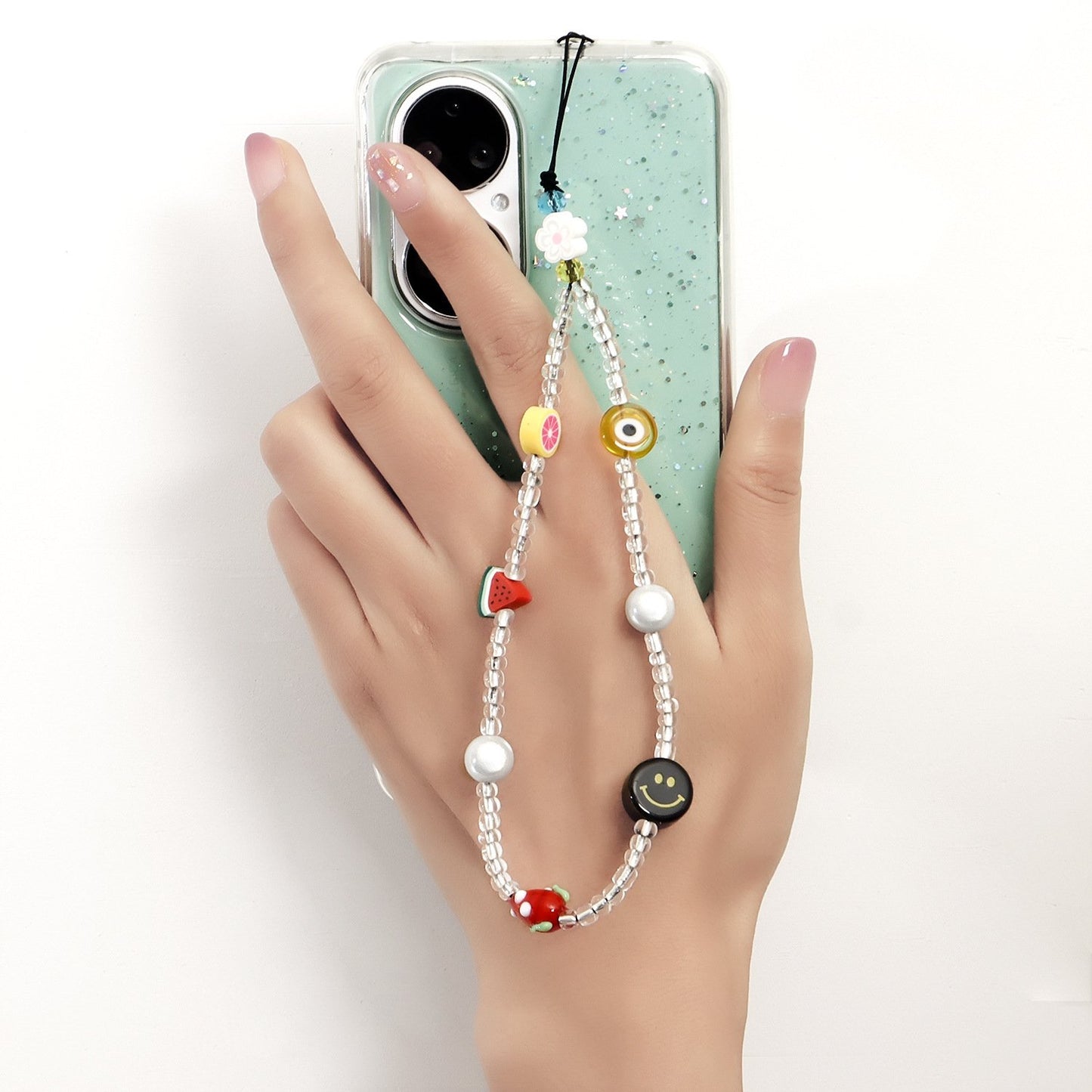 INS trend mobile phone chain beaded chain mobile phone shell pendant pendant hand-woven pendant diy mobile phone lanyard