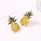 Sweet pineapple stud earrings personalized diamond net red creative ear accessories