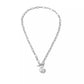 Jewelry Retro Metal Chain OT Buckle Imitation Pearl Pendant Necklace Female Creative Necklace Jewelry