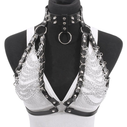 C27 jewelry sexy personality rivet chain bikini chest ornament Harajuku exaggerated body chain
