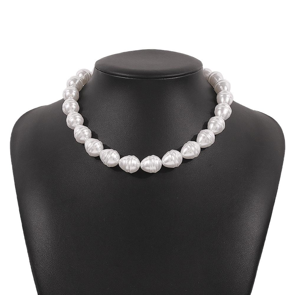 N12 Jewelry Imitation Pearl Temperament French Niche Necklace Geometric Irregular Elegant Necklace