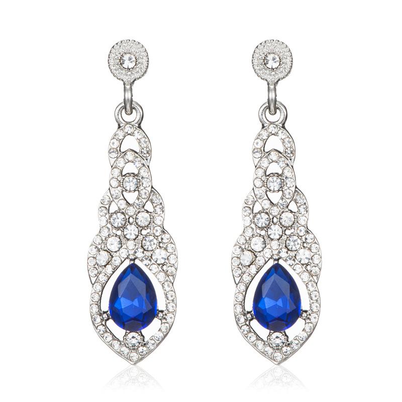 Earrings Exaggerated Brilliant Bridal Wedding Stud Earrings Classic Diamond Long Earrings Jewelry