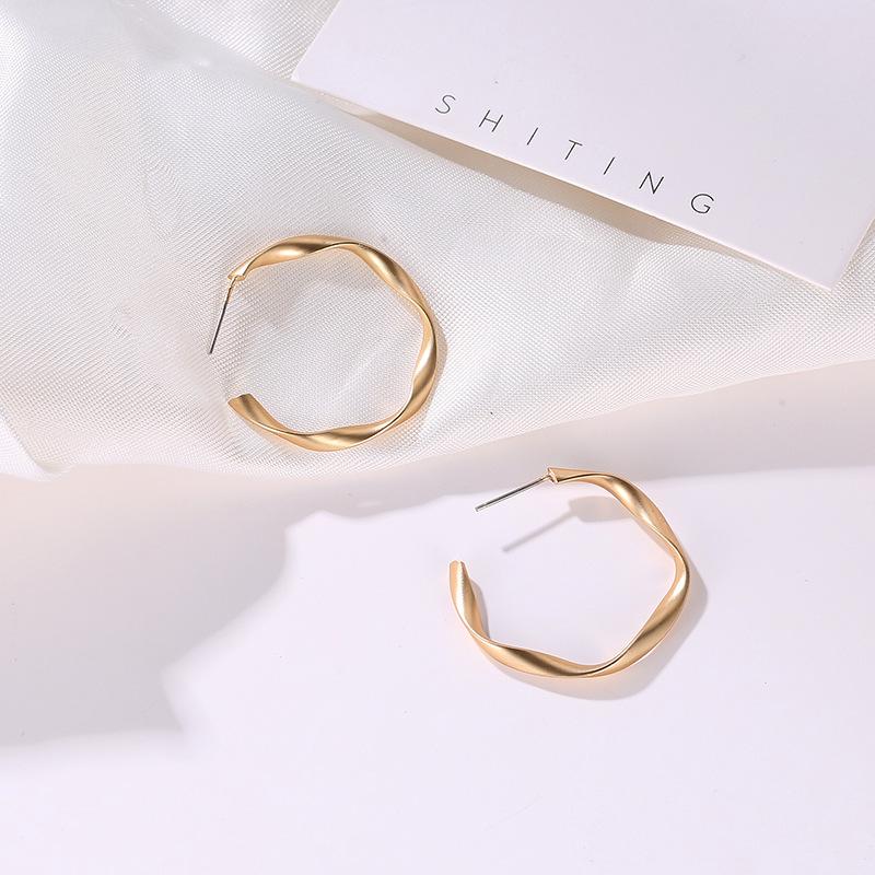 Earrings Creative Simple Geometric Distorted Earrings Retro Personality Matte Earrings