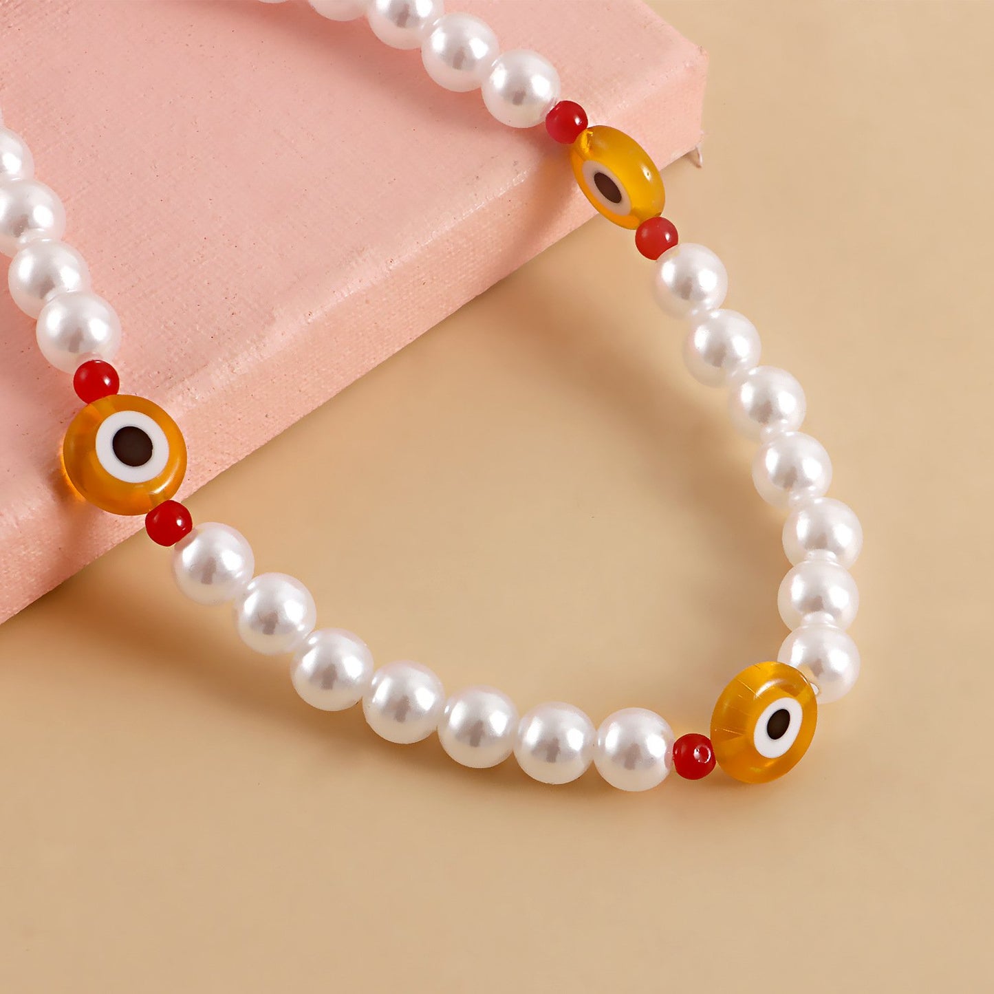 Accessories trend hip-hop devil's eye shoe chain women's imitation pearl niche design single-layer shoe accessories