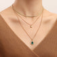 Jewelry trend multi-layer flat snake chain imitation green agate necklace female ins creative niche design sense