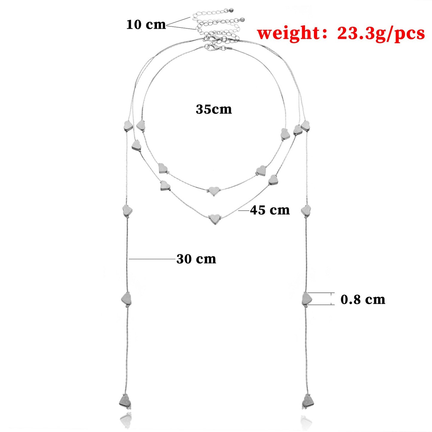 Jewelry Fashion Sexy Multi-layer Heart Chain Necklace Women's Street Shoot Retro Temperament Personality Necklace