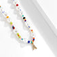 Jewelry simple retro imitation pearl rice bead necklace sweet cool diamond letter A pendant necklace