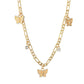 Fashionable golden butterfly necklace retro hip-hop collarbone chain tassel ins net red necklace choker female