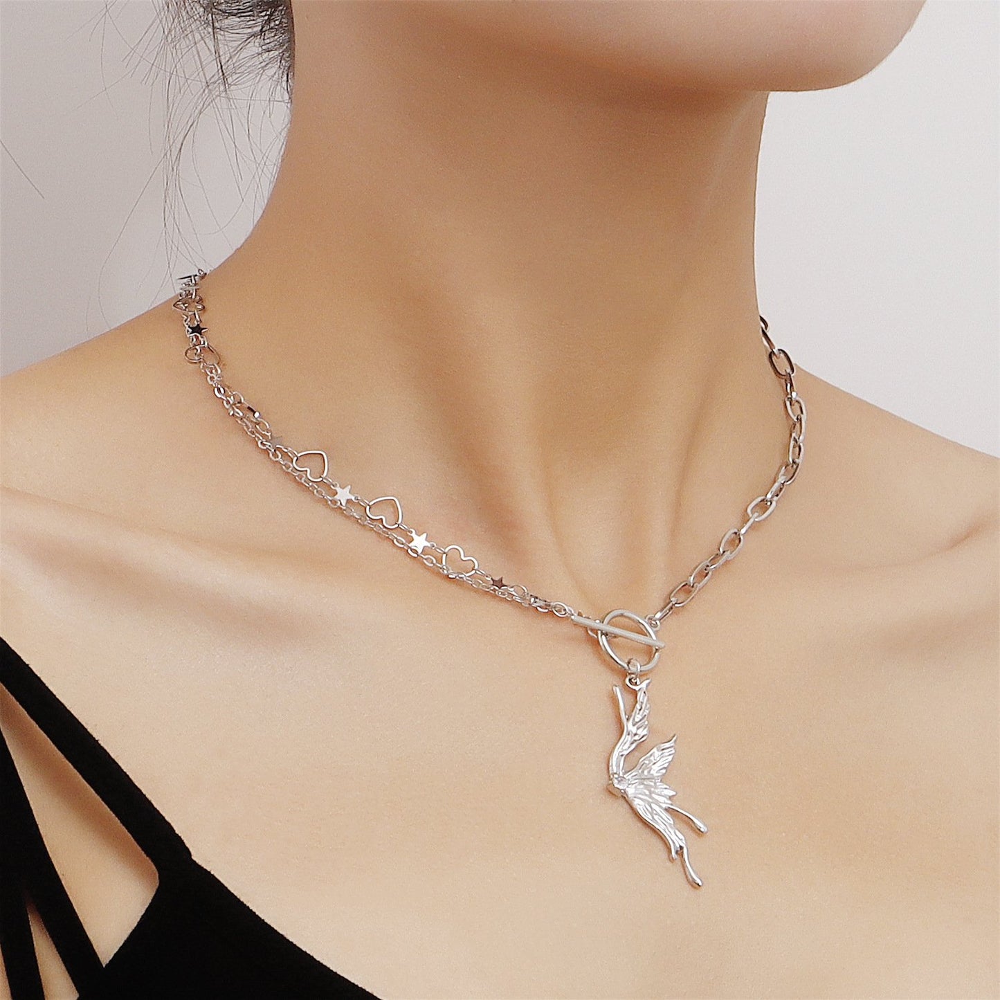 Jewelry Guardian Wings Feather Necklace Advanced Design Sense Small Fashion Trend Cold Clavicle Necklace