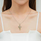 Necklace Creative Leaf Wrapping Cross Pendant Women's Diamond Necklace Accessories
